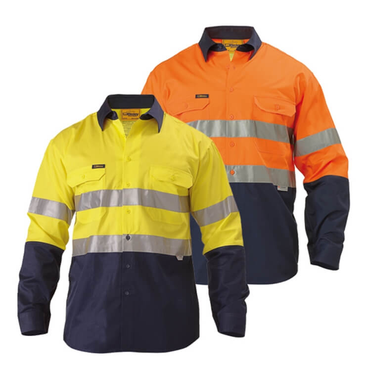 High Visibility Industrial Work Shirt (Long Sleeve, 4.5 oz)