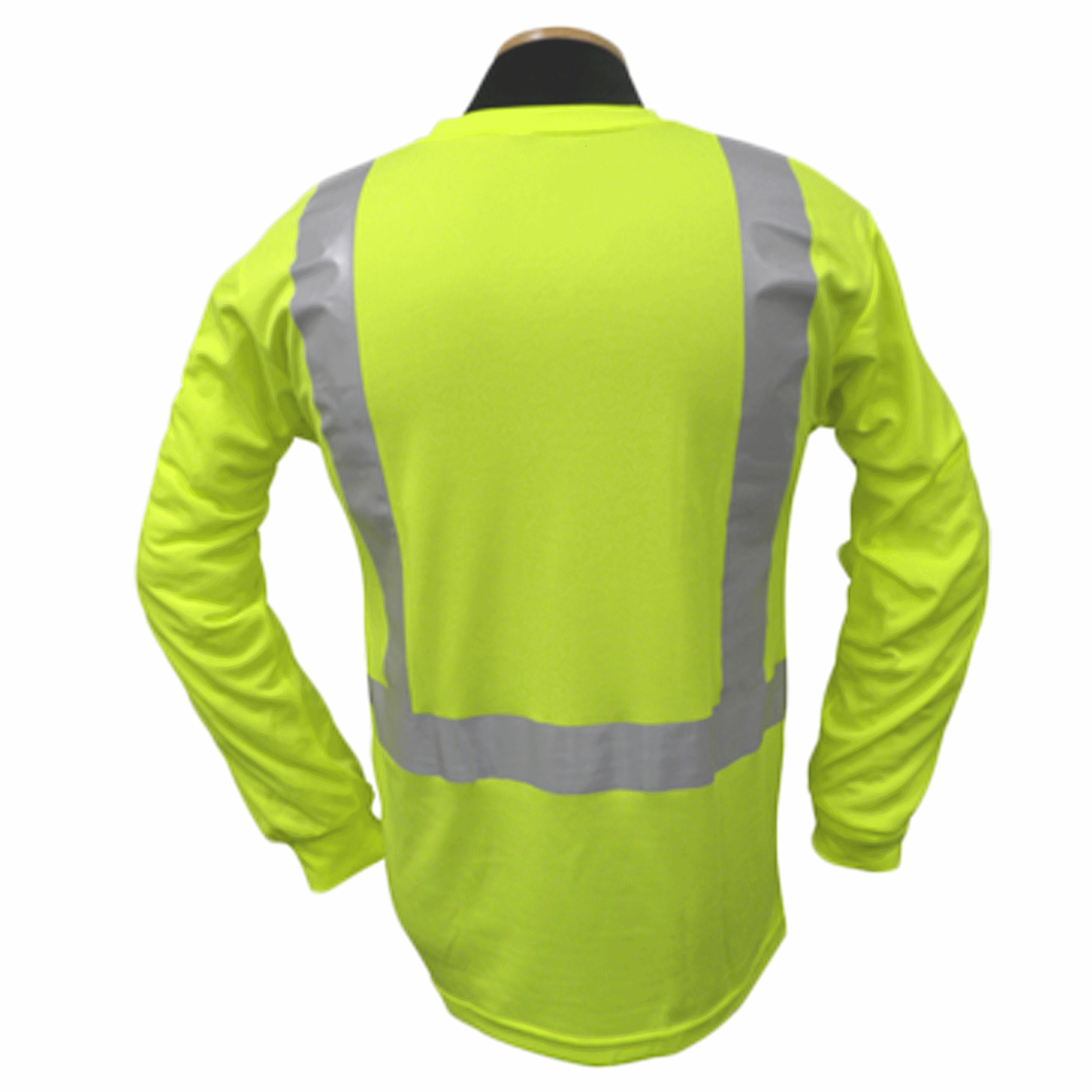 Hi Vis Long Sleeve V Neck Pocket T-Shirt