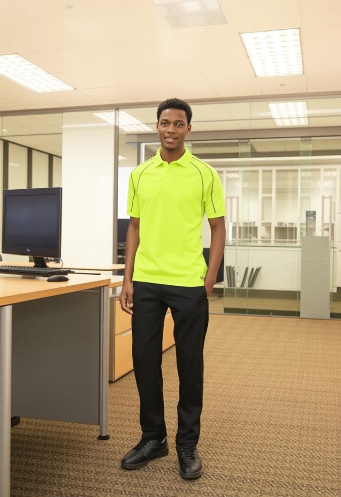 High Visibility Reflective Piping Polo Shirt