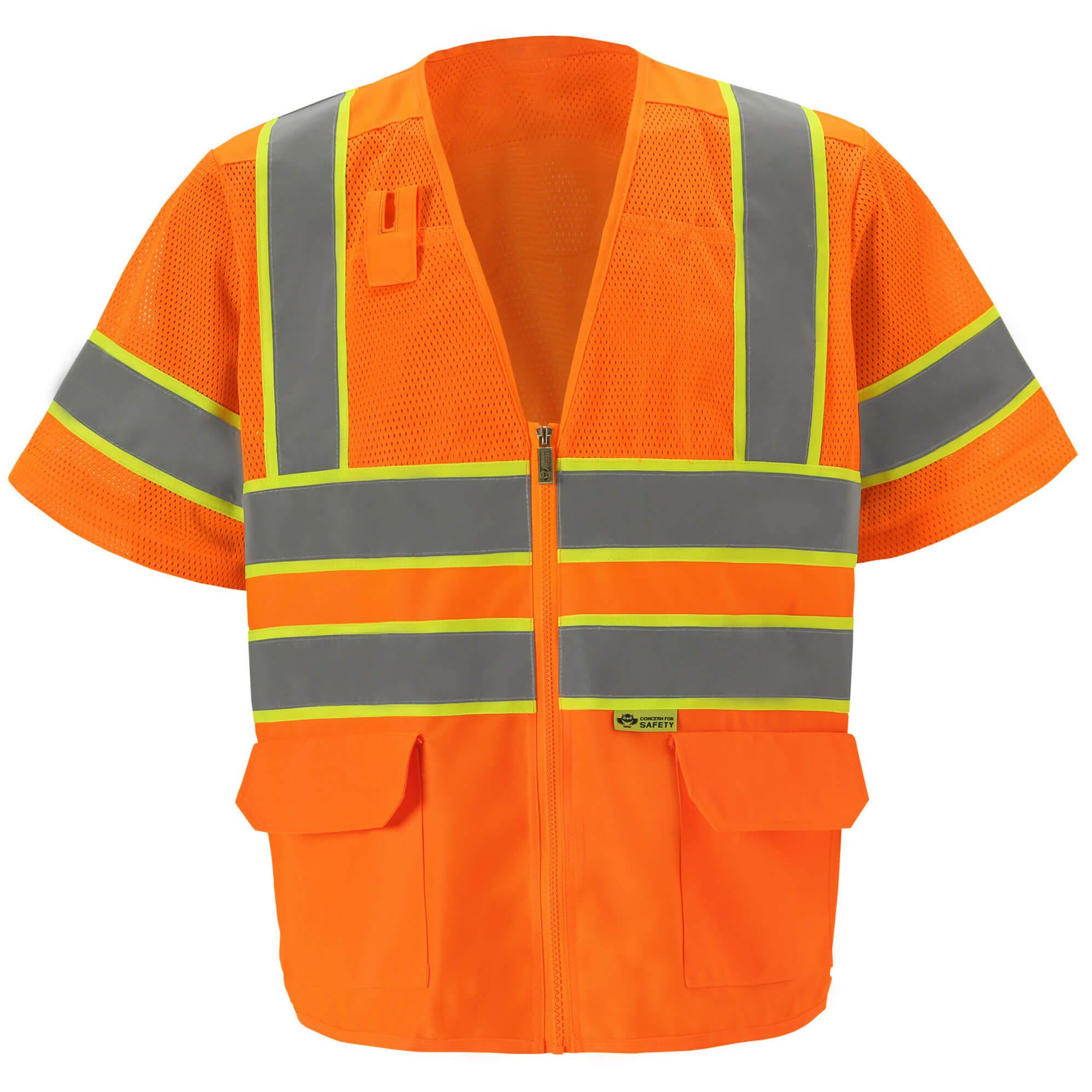 CONTRAST HIGH VIZ ORANGE RANGE MESH - SOLID VEST