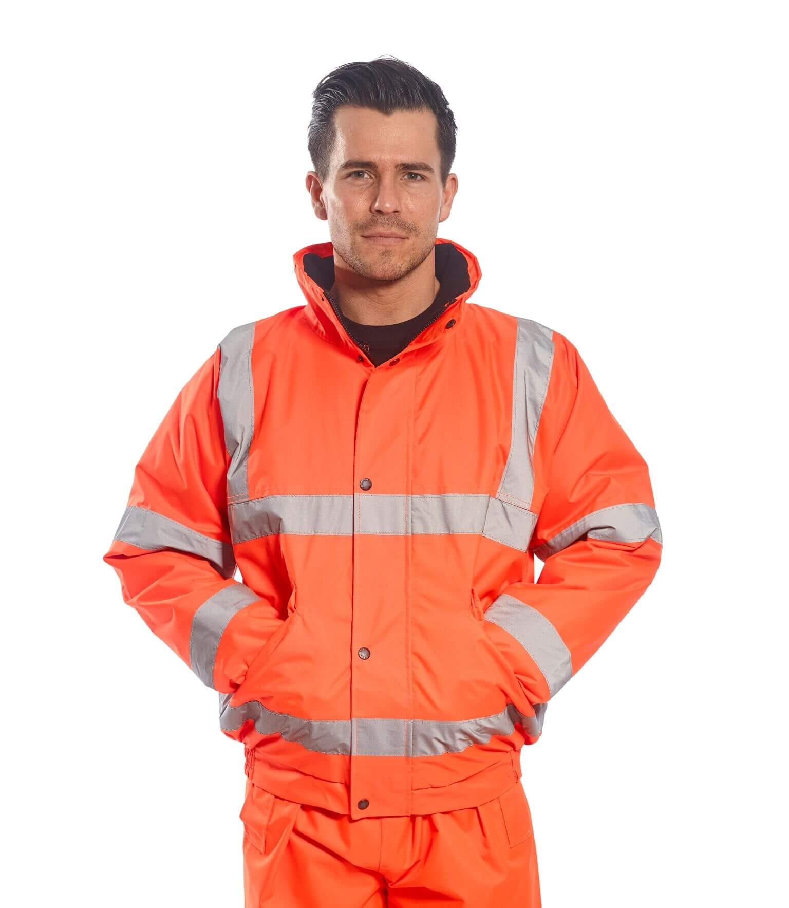 High Visibility Orange Bomber Jacket