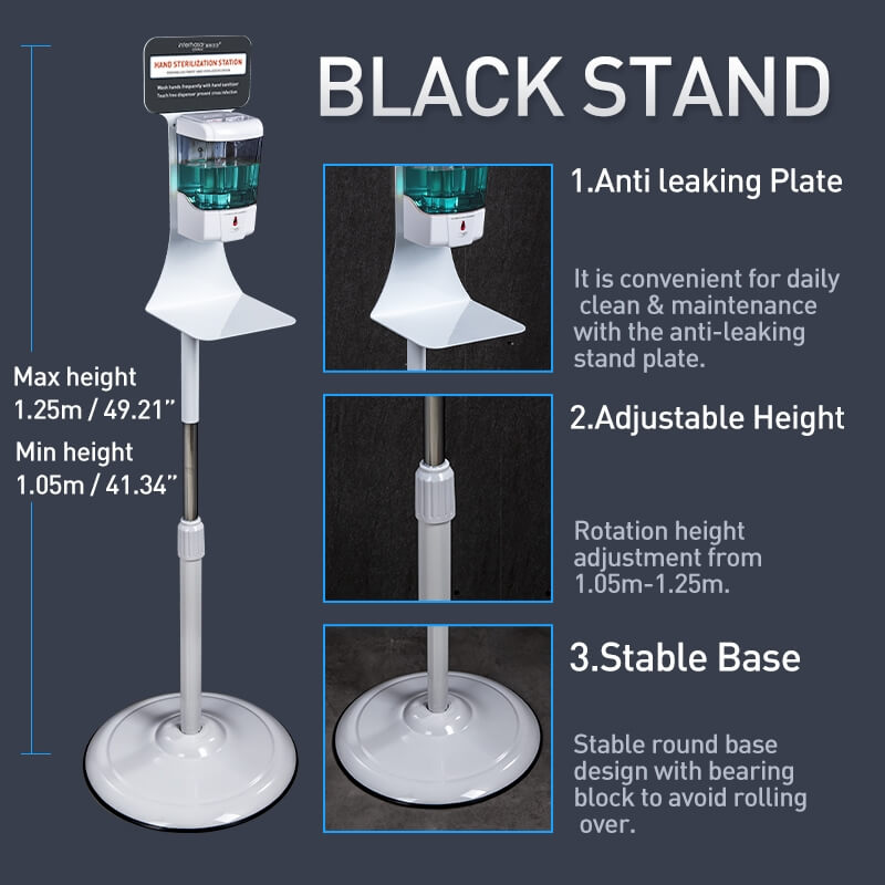 Automatic Touchless Hand Sanitizer Station w Floor Stand