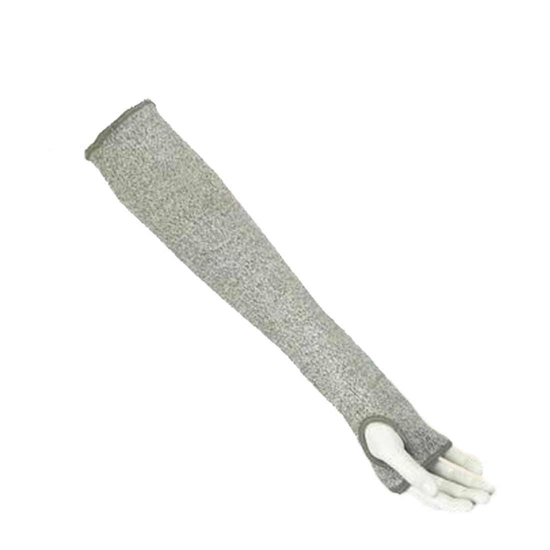 18" A4 Cut Resistant Sleeve with Thumbhole EN407 Heat Rating 1 Salt and Pepper Color Color: Grey