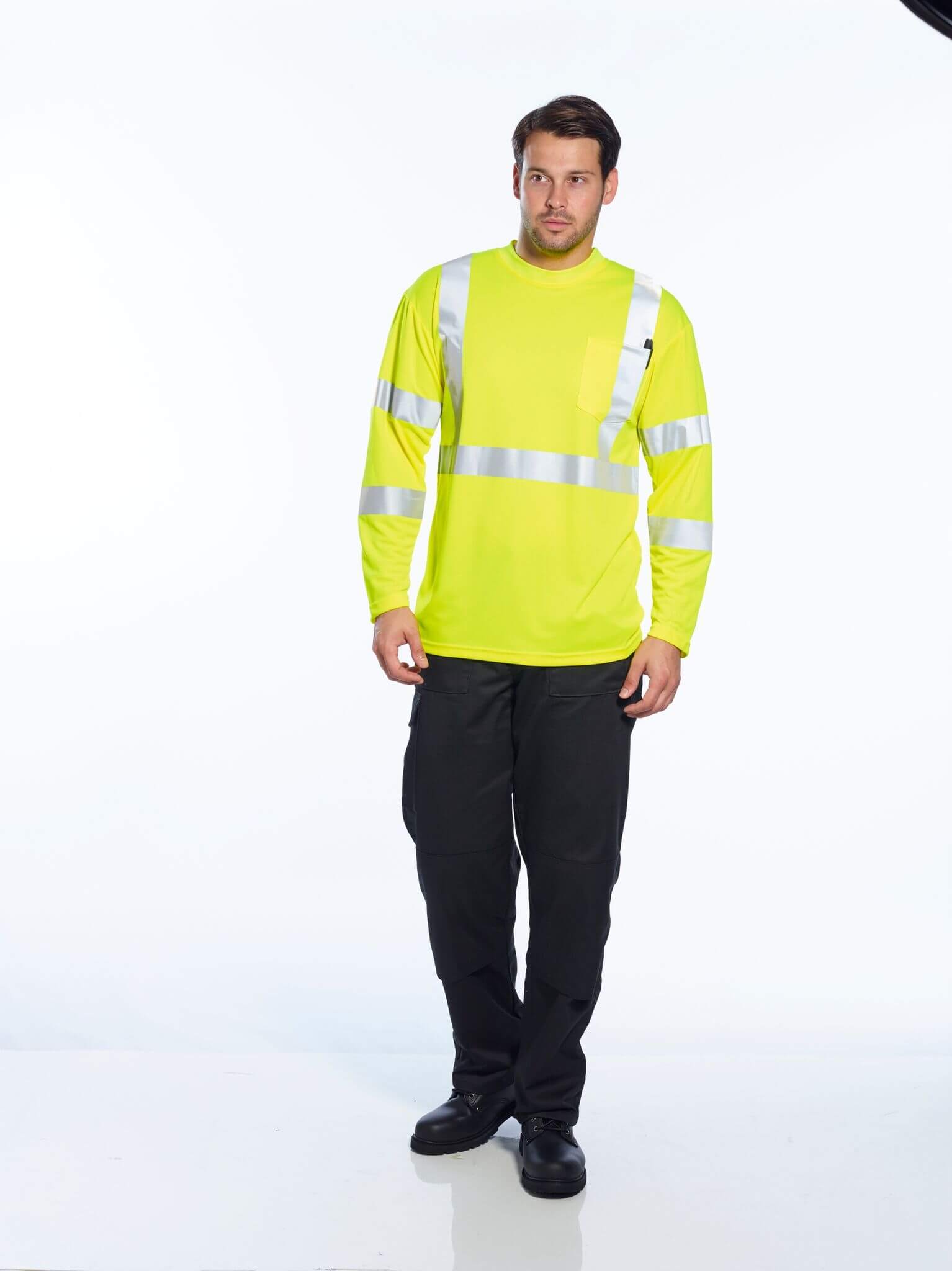 Hi Vis Long Sleeve Pocket T-Shirt