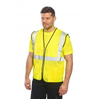 Zippered Safety Mesh Vest