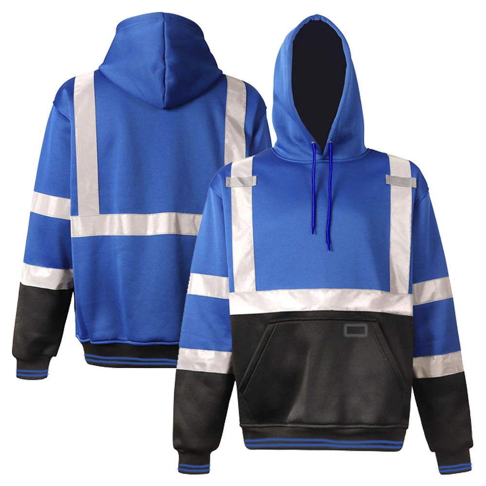 Enhanced Visibility Zippered Royal Blue Hoodie