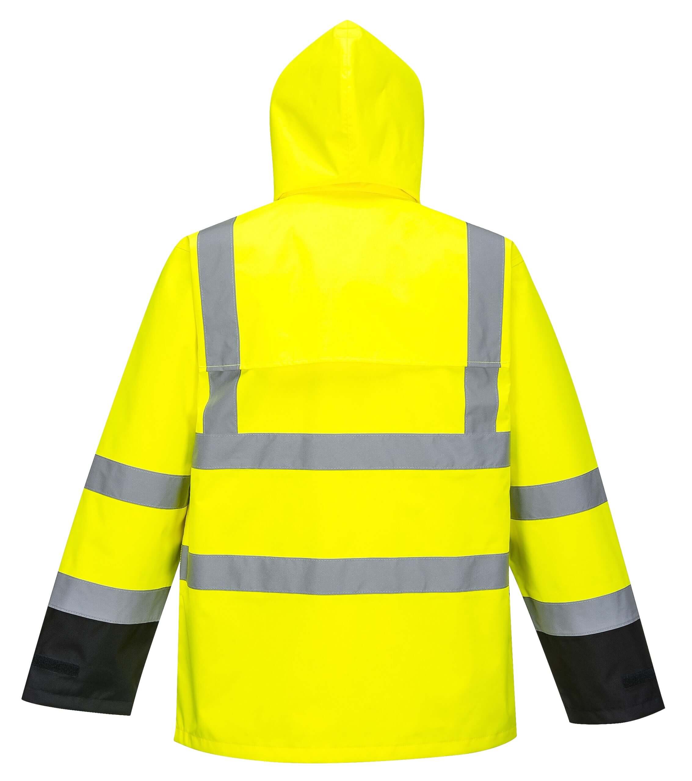 Hi Vis Black Bottom Contrast Rain Jacket, Class 3, PS366