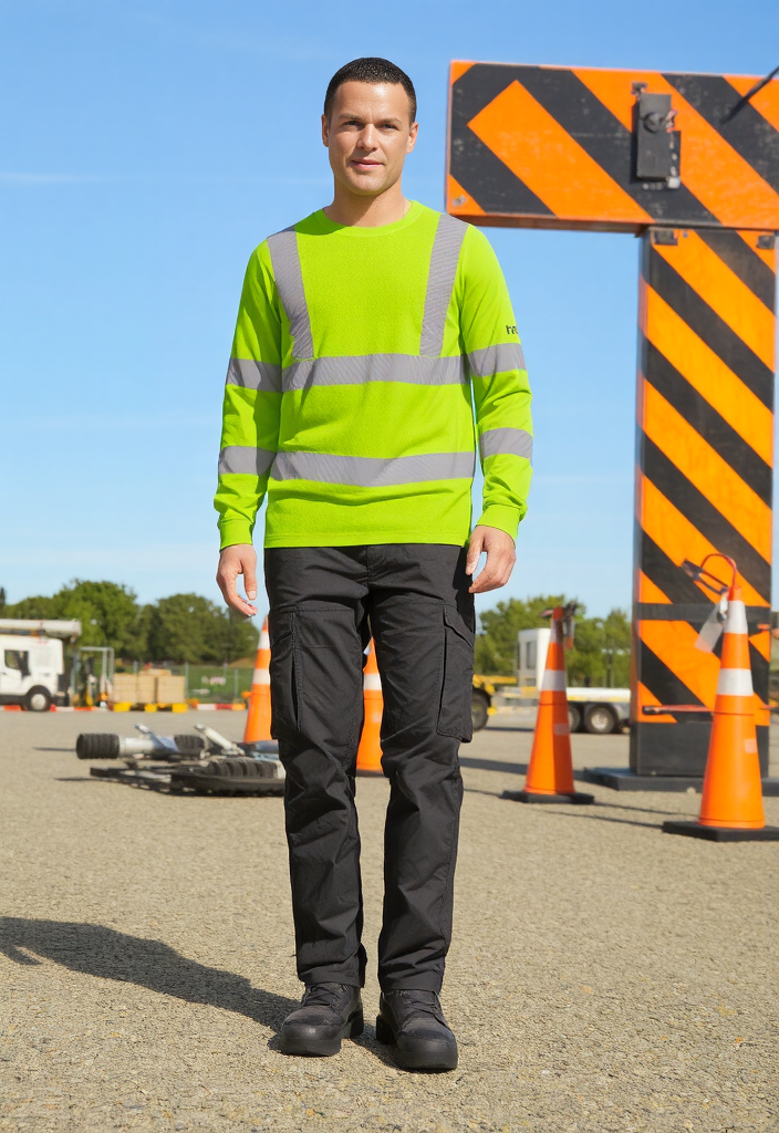 Hi-Vis 100% Long Sleeve Cotton T-Shirt 