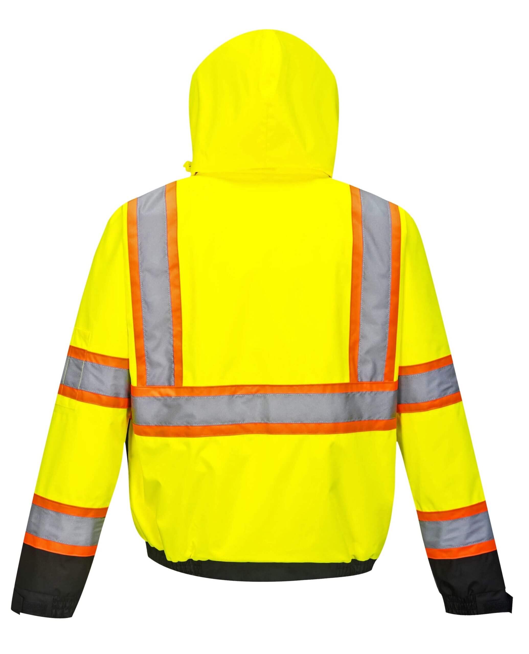 2-in1 High Visibility Contrast Tape Bomber Jacket, PS367