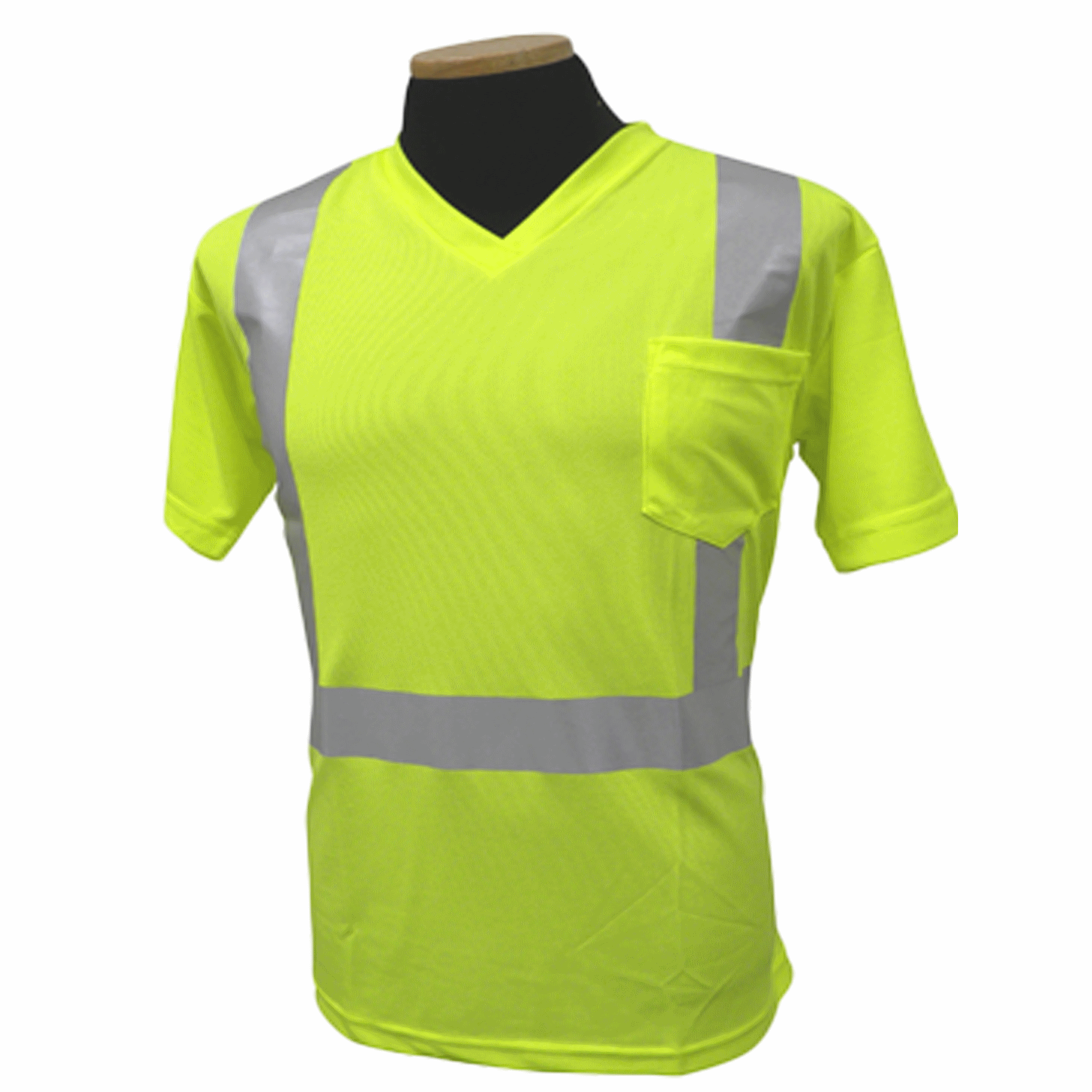 High Viz V Neck Short Sleeve T Shirt